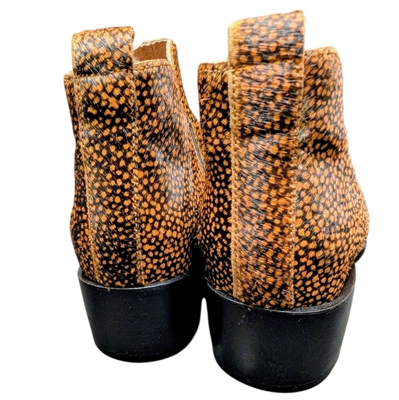 Seychelles Dyed Calf Hair Tan Black Leopard Animal Print Offstage Ankle Boots 7 - Picture 2 of 10